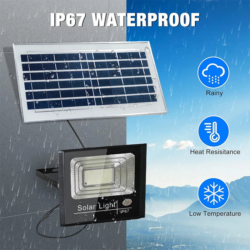 Solar Flood Light Outdoor Security Light Dusk to Dawn Waterproof