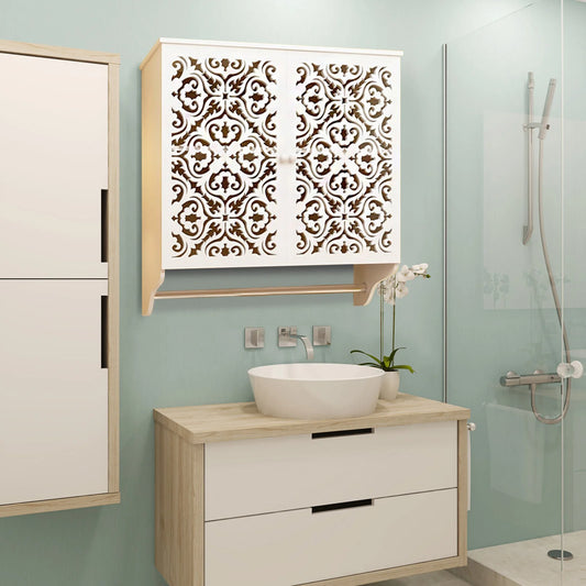 Bathroom Wall Cabinet With Towel Bar Over Toilet Space Saver