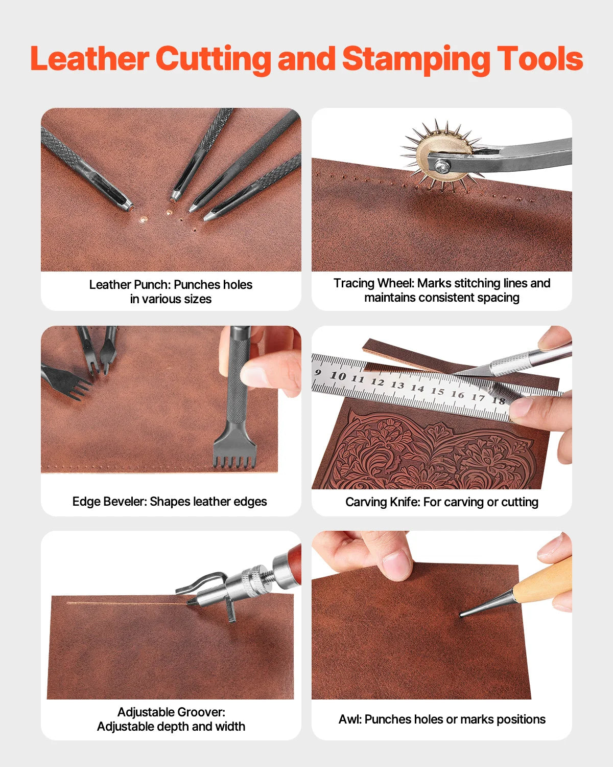SucceBuy Leather Working Tools Kit 92 Piece Set Pro
