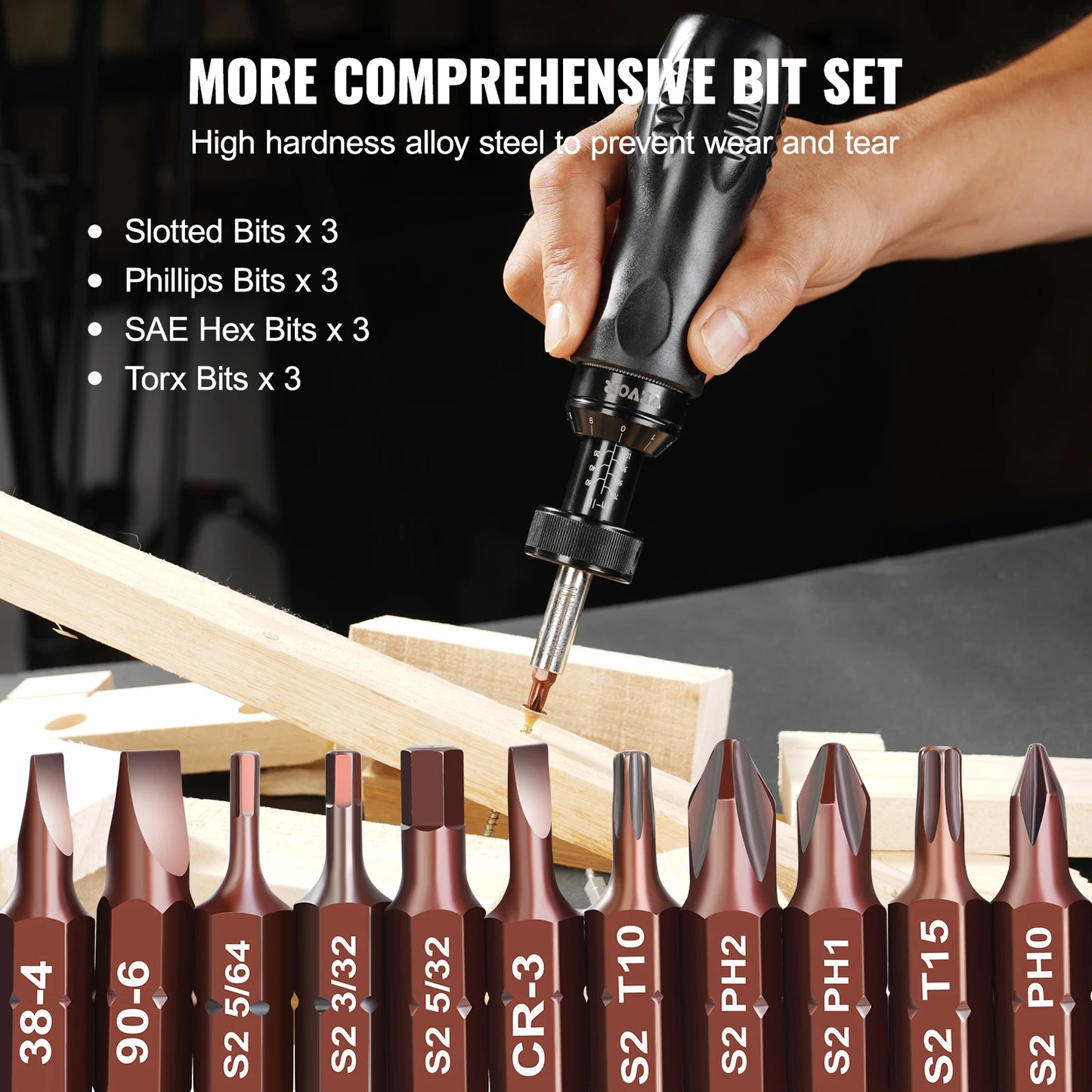 SucceBuy Torque Screwdriver With Scale 10-70 In-Lbs