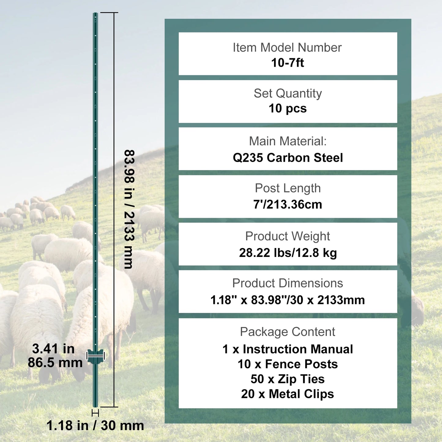 SucceBuy Fence Post T Post Heavy Duty Steel Stakes
