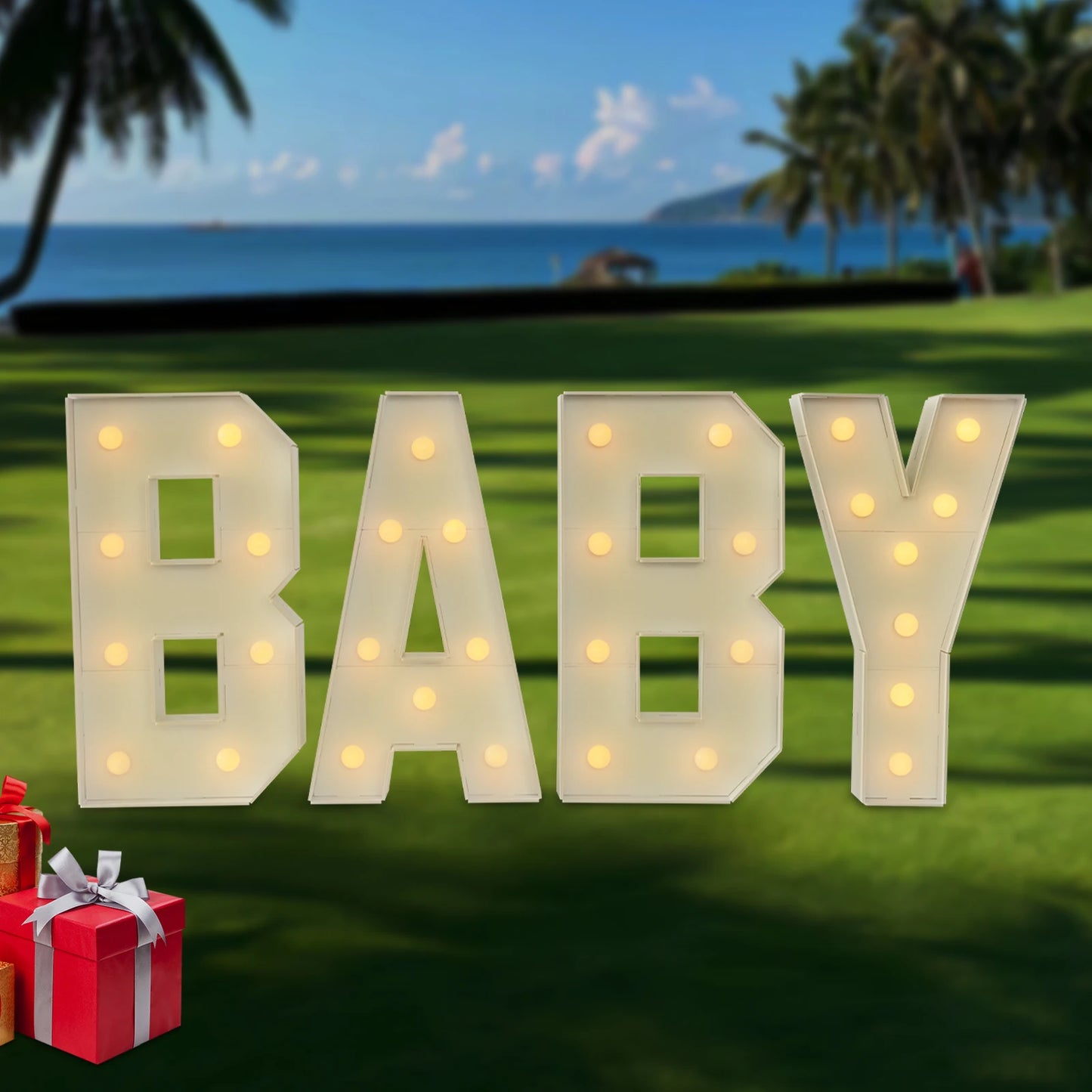 Light Up Letter Lights LED Alphabet Decor For Baby Parties