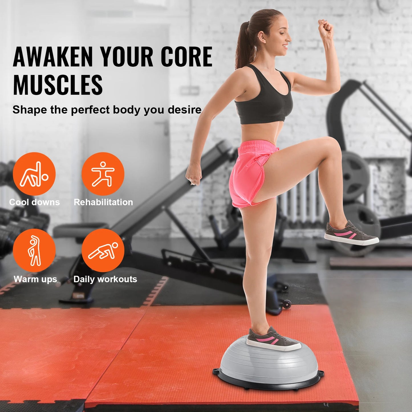 SucceBuy Half Exercise Ball Trainer With Resistance Bands