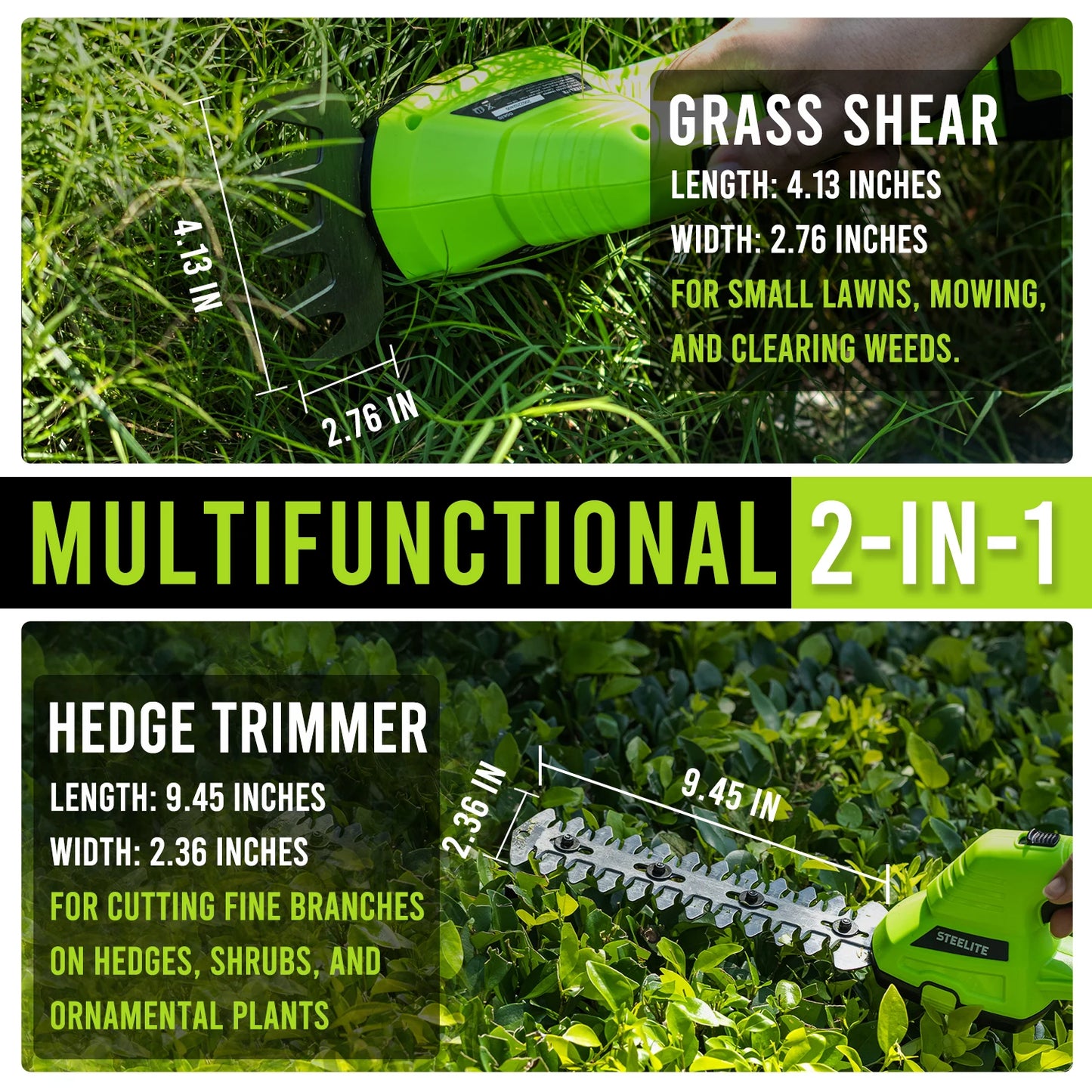 Deli Cordless Hedge Trimmer With 21V Battery And Charger