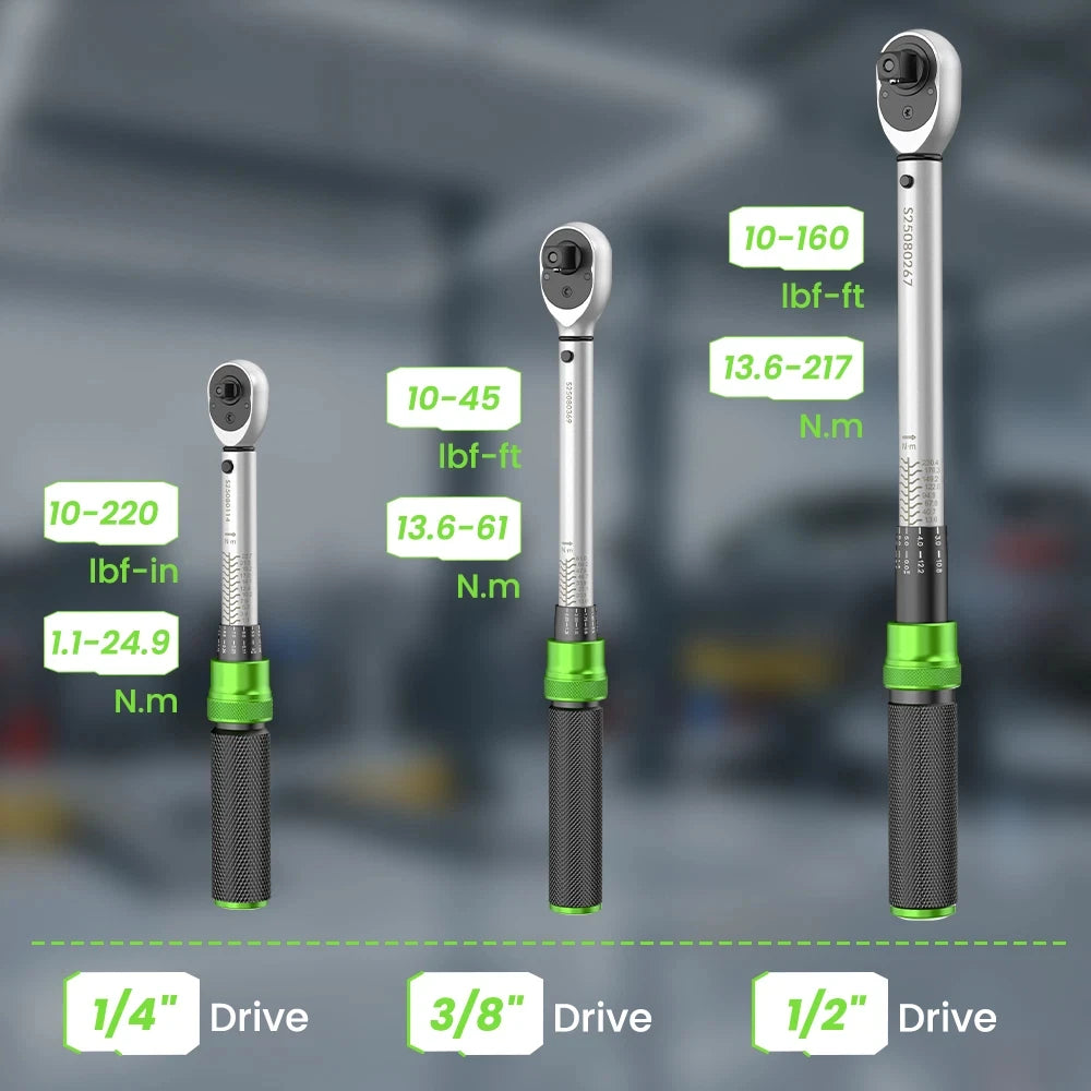 TaskStar 3-Piece Torque Wrench Set For Bicycle And Motorcycle