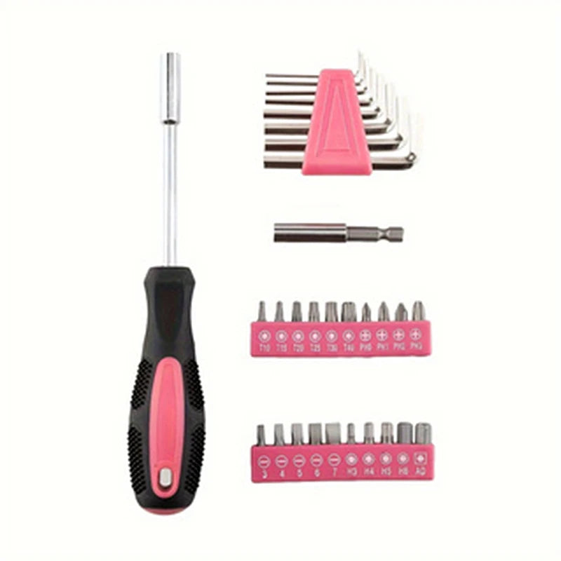 39-Piece All Purpose Household Tool Kit For Home Office And Garage