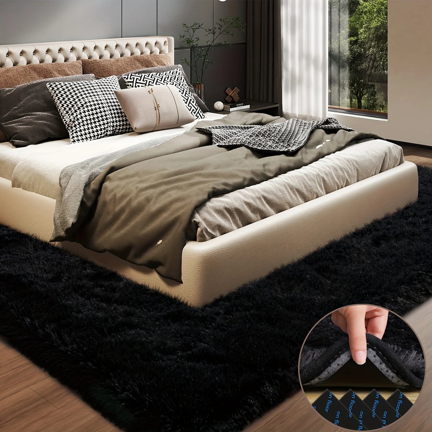 Soft Plush Geometric Area Rug For Living Room And Bedroom