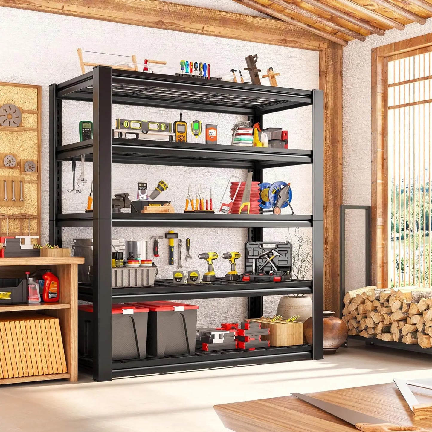 Garage Shelving Unit 5 Tier Heavy Duty Steel Storage