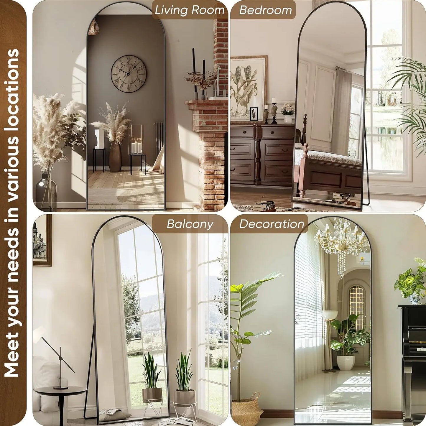 Antok Full Length Floor Mirror With Stand For Bedroom And Living Room
