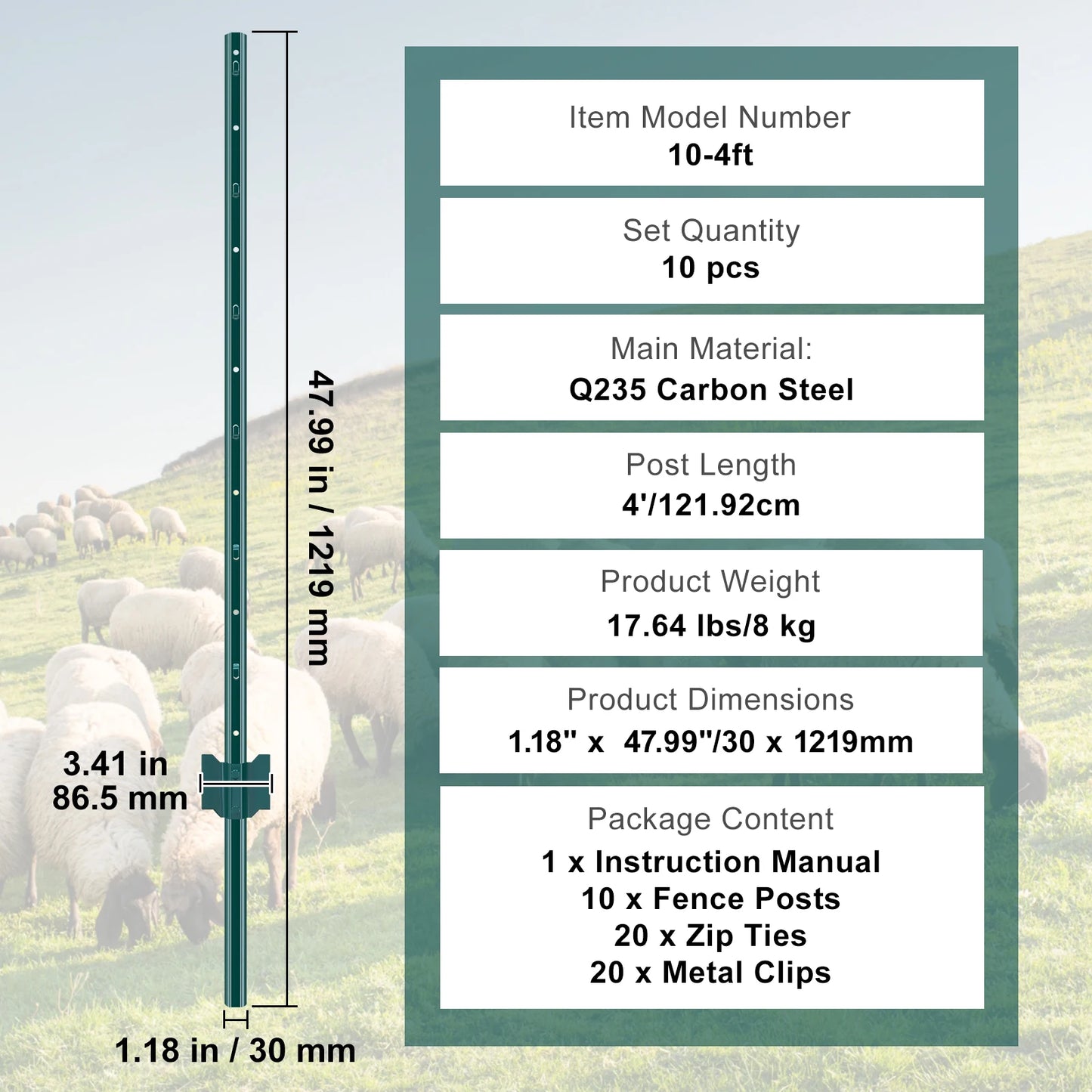 SucceBuy Fence Post T Post Heavy Duty Steel Stakes