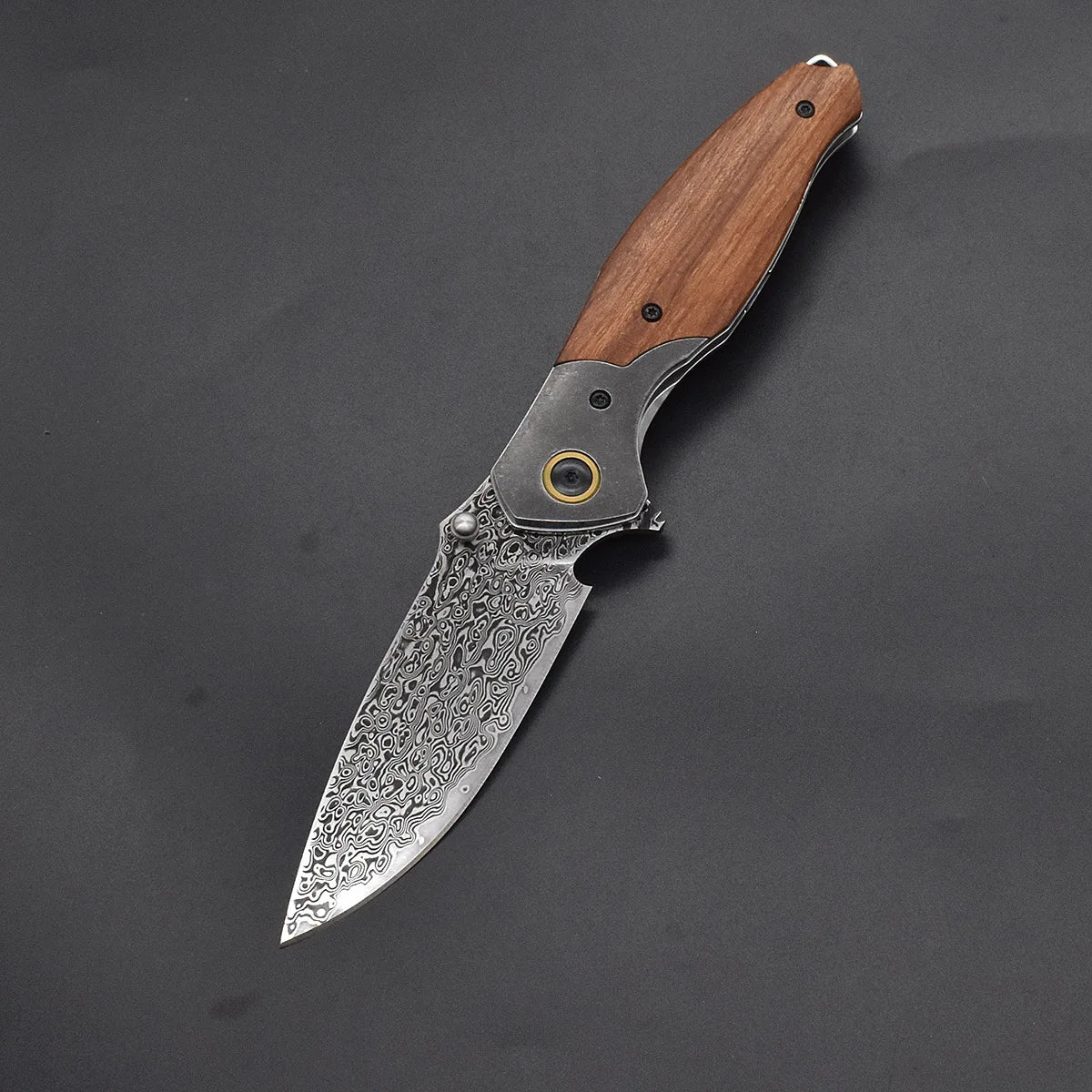 Blackdragon Damascus Steel Folding Knife With G10 Handle