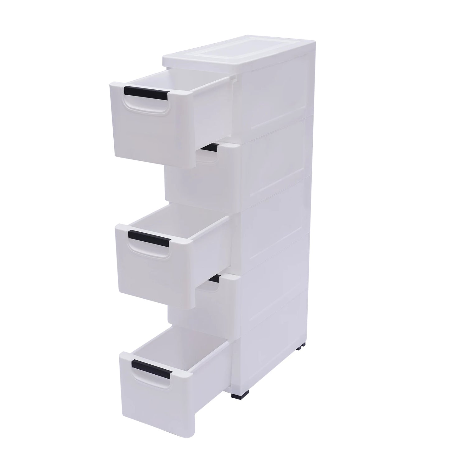 Large Capacity Storage Cabinet with 5 Compartmentalized Design Drawers, Organized Storage Cabinet , Flexible Movement
