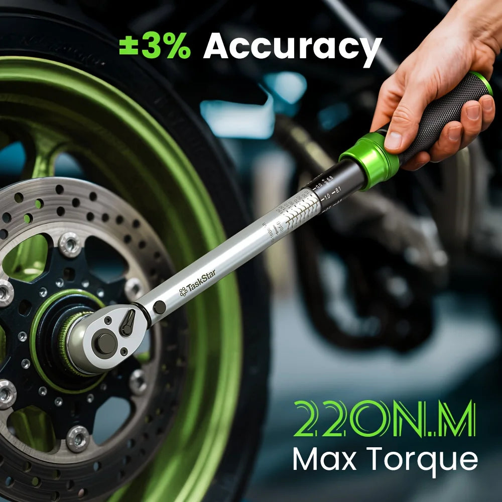 TaskStar 8-In-1 Torque Wrench Kit Dual Scale Ratchet Set