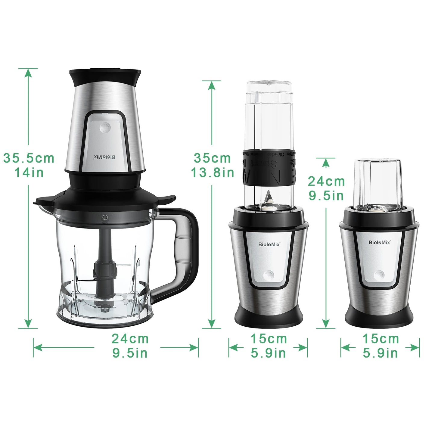 Biolomix 3-In-1 Multifunctional Food Processor 700W Juicer Blender