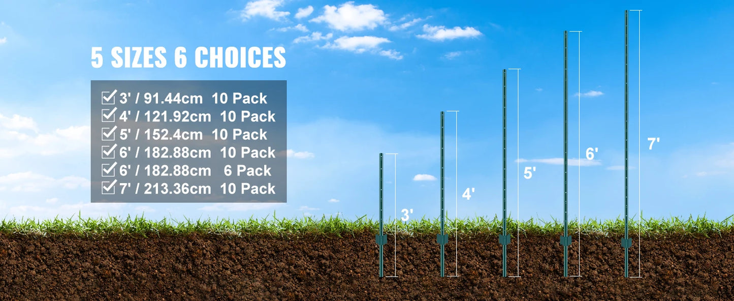 SucceBuy Fence Post T Post Heavy Duty Steel Stakes