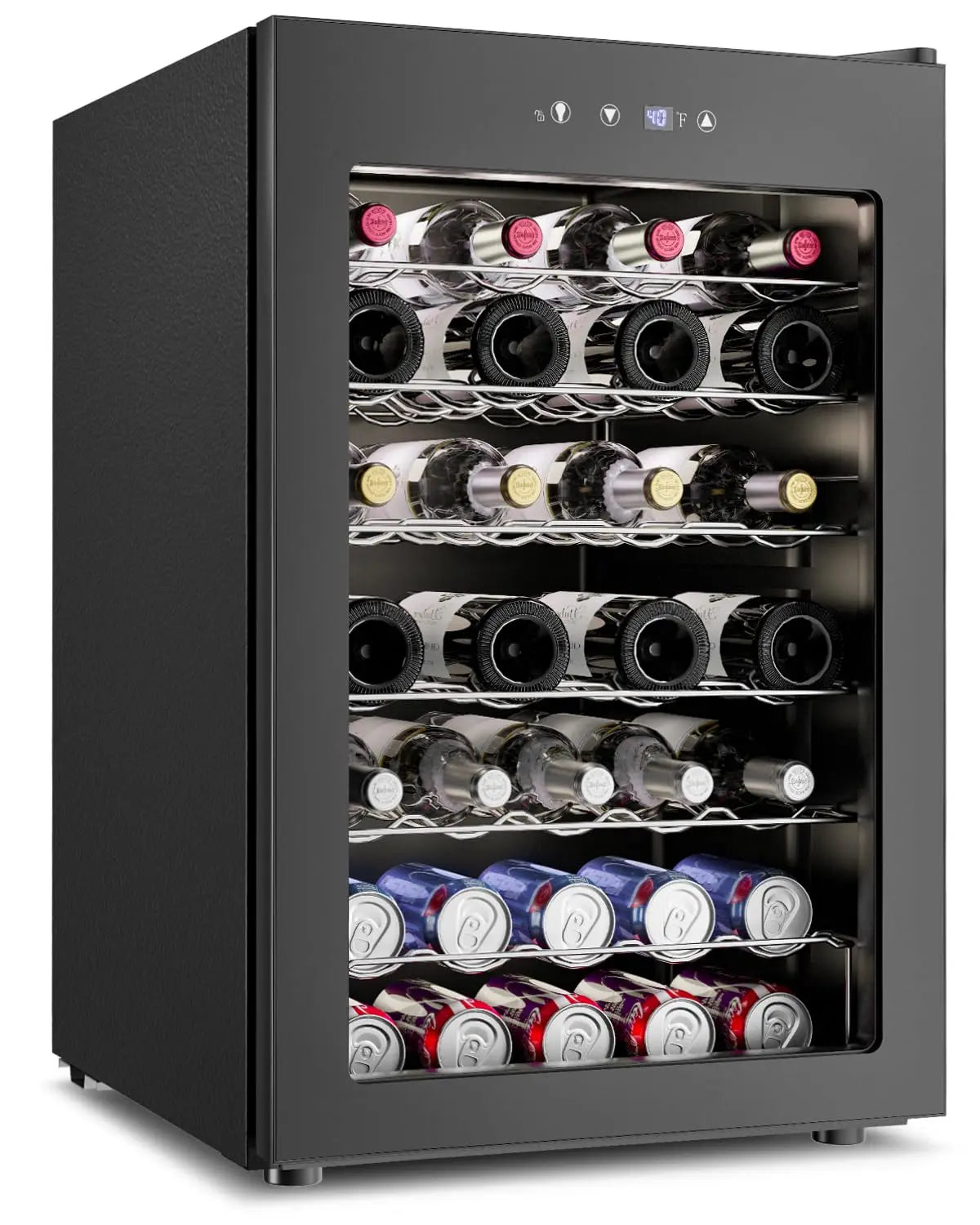 Glass Door Beverage Refrigerator With Adjustable Shelves For Home Bar