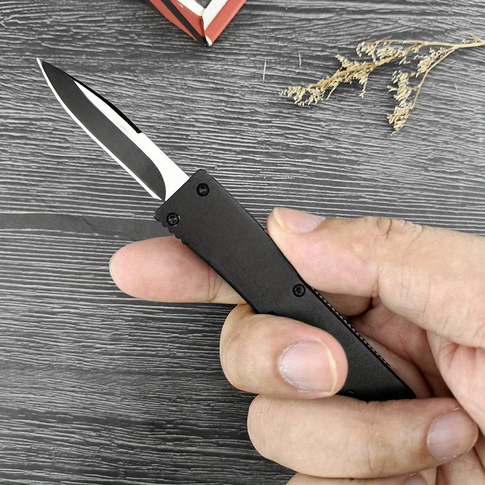 Survival Pocket Knife With Stainless Steel Blade And Aluminum Handle