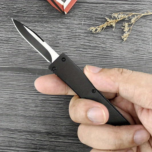 Survival Pocket Knife With Stainless Steel Blade And Aluminum Handle