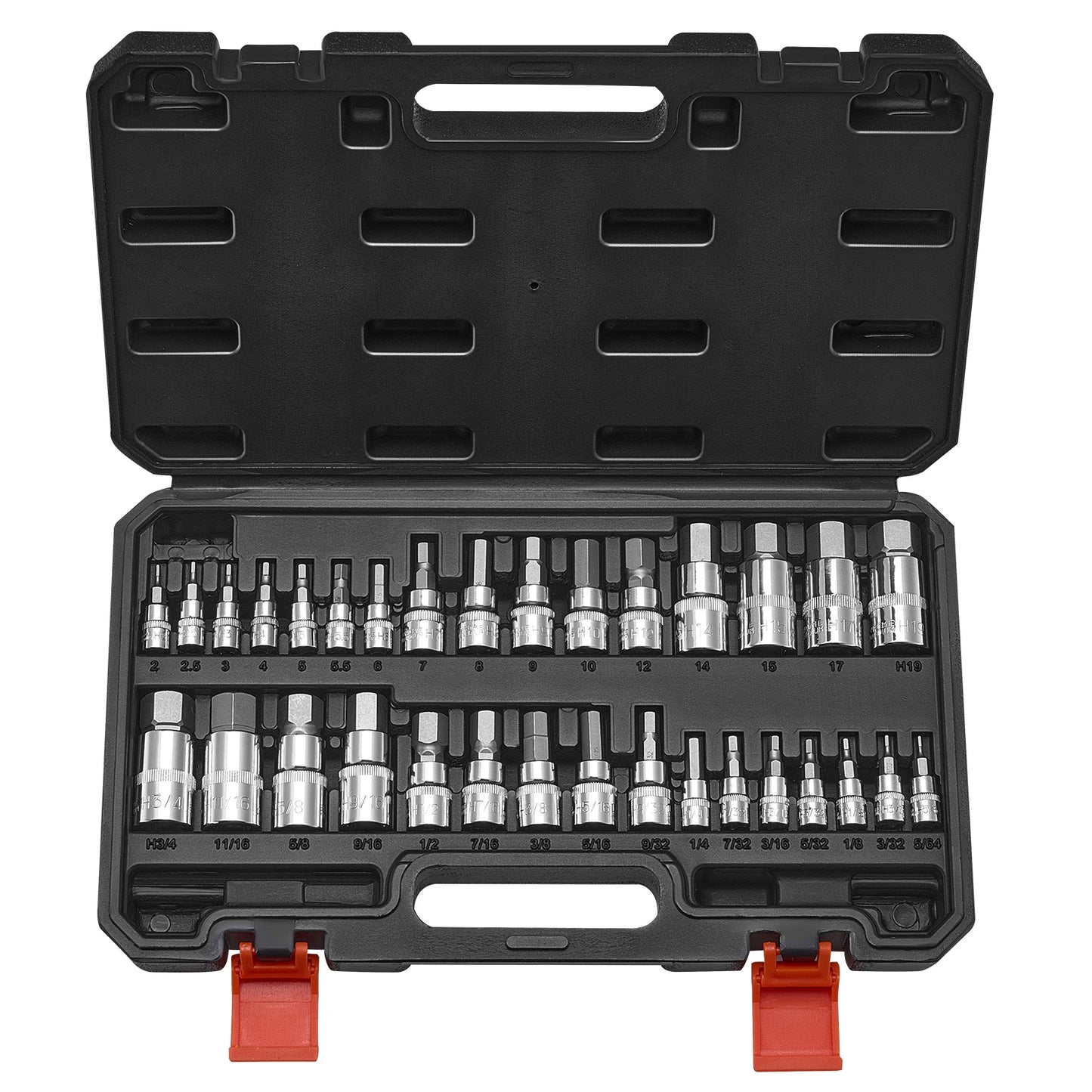 Hex Bit Socket Set S2 Cr-V Alloy Steel Case Metric-Grade