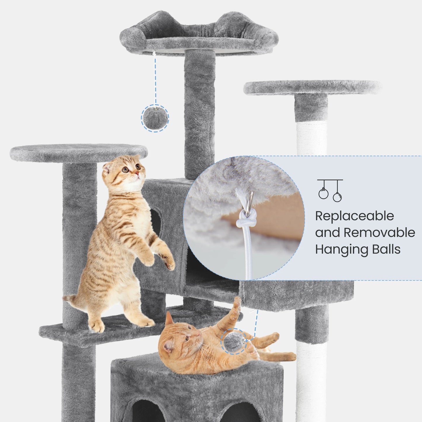 MCQ Indoor Cat Tree Tower With Sisal Scratching Posts