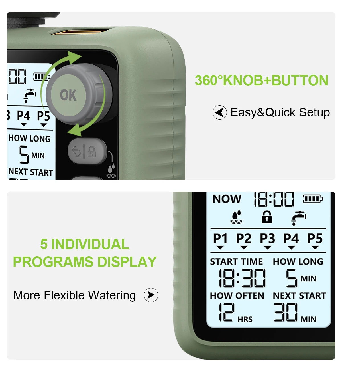 Eshico HCT-372 Water Timer With LED Backlit Display and Rain Sensor