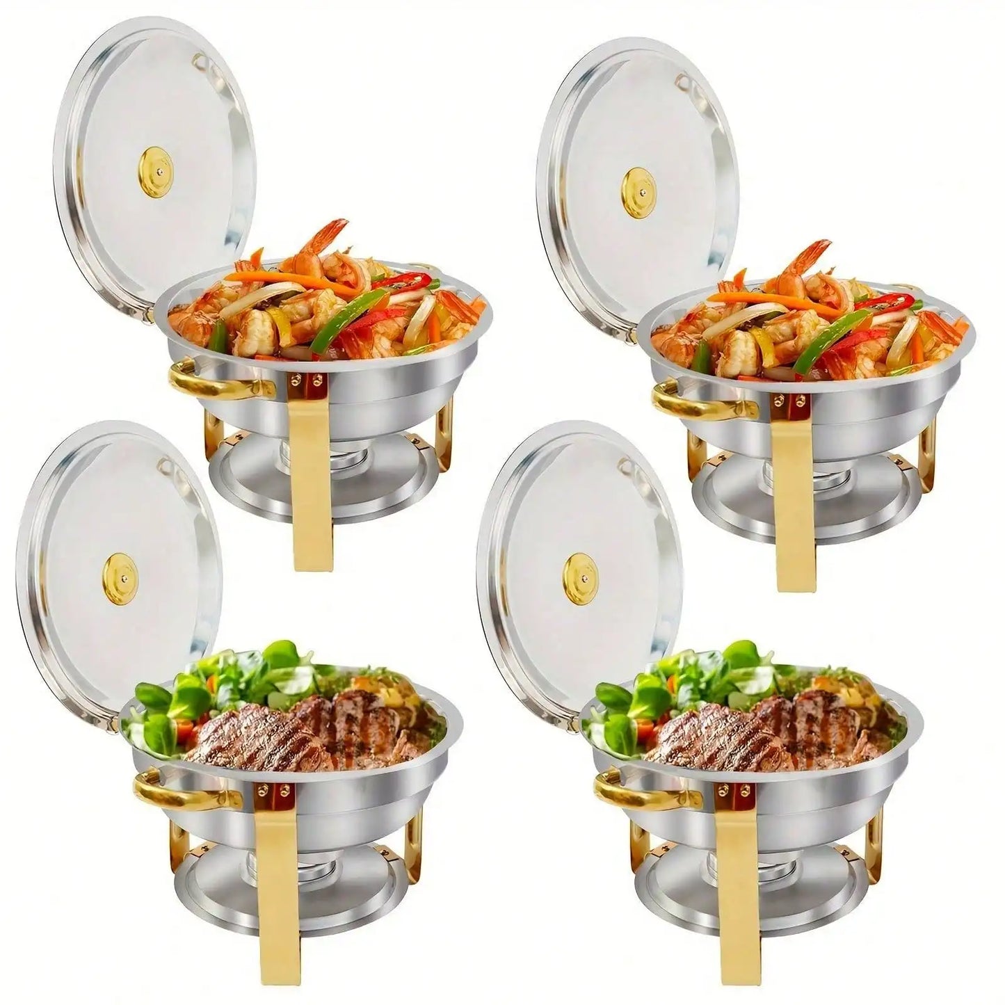 Stainless Steel Round Baking Tray Set 2/4/6 Pack For Buffets