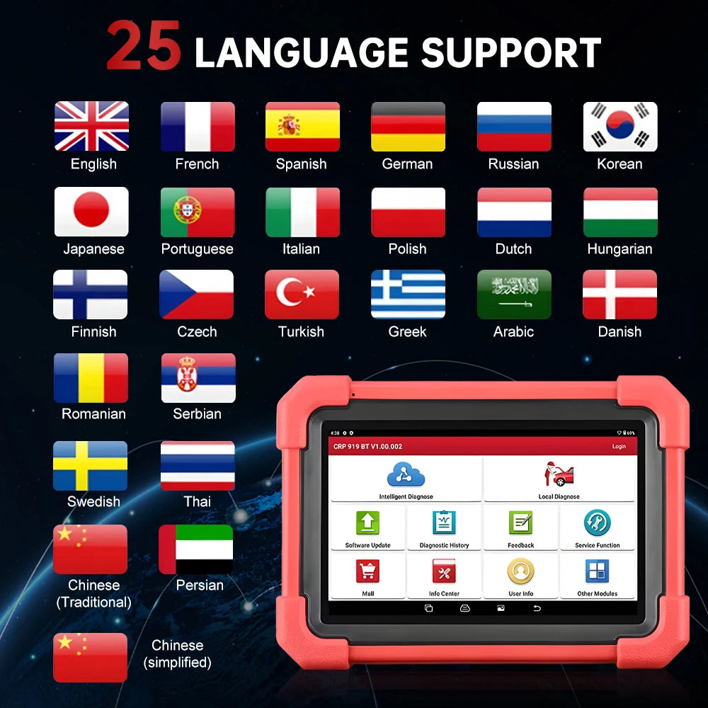 LAUNCH X431 CRP919X BT Car Diagnostic Tool OBD2 Scanner CANFD DOIP