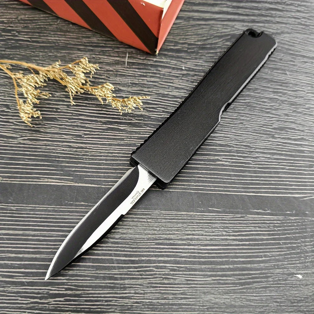 Survival Pocket Knife With Stainless Steel Blade And Aluminum Handle