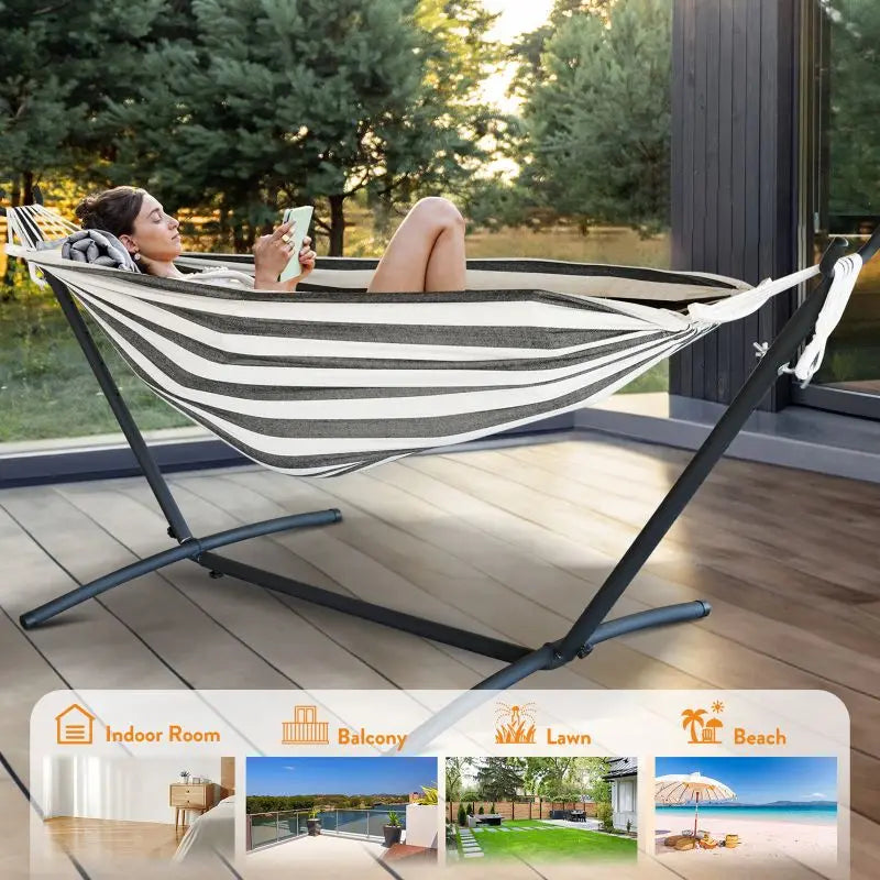 Gyroor Adjustable Stand Hammock With Storage Bag For Outdoor Relaxation