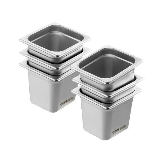 VEVOR Stainless Steel Steam Table Pan 2.6 Qt Catering Pan