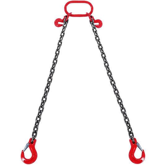 SucceBuy 3 Ton Chain Sling G80 2 Leg Grab Hook Heavy Duty Lifting
