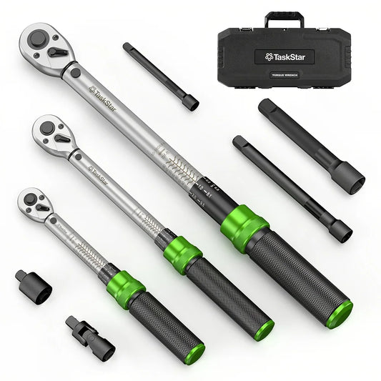 TaskStar 8-In-1 Torque Wrench Kit Dual Scale Ratchet Set