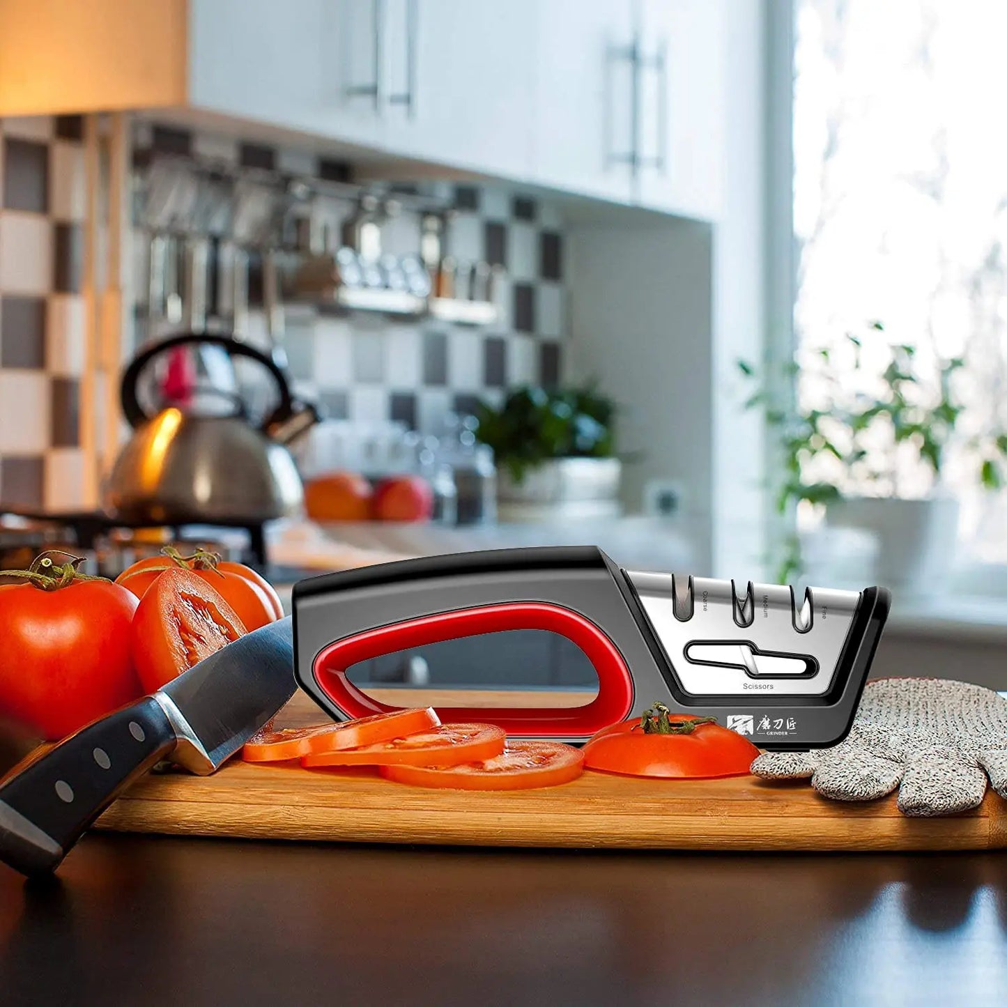 TAIDEA Four-in-One Kitchen Sharpener for Serrated Knives and Scissors