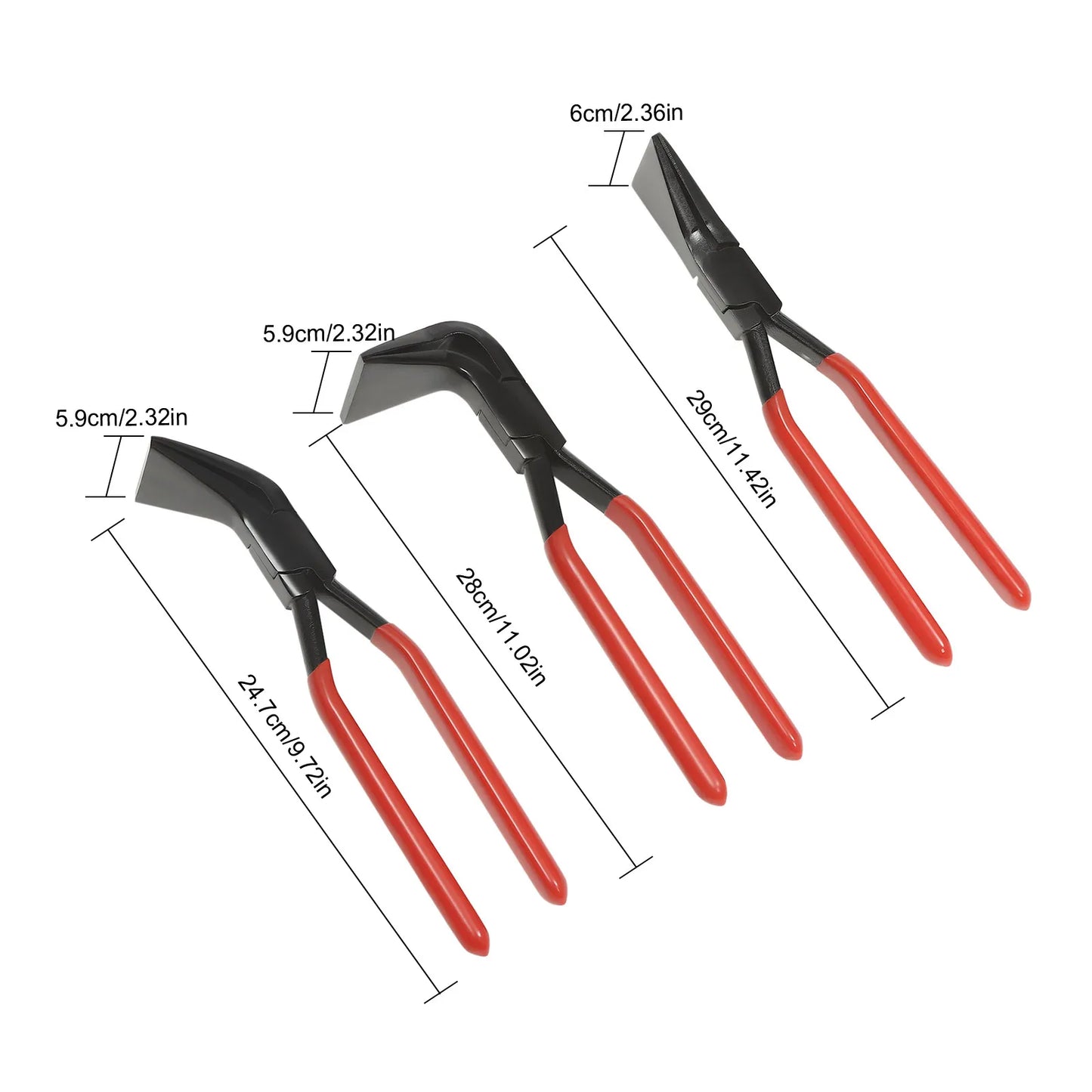 3 Piece Metal Bending Pliers Set Straight 45 90 Degrees For DIY