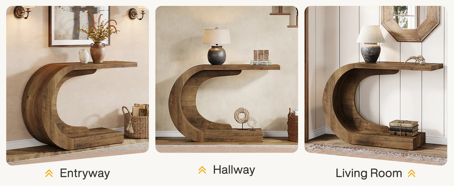 Tribesigns Mid Century Modern Console Table for Entryway and Living Room
