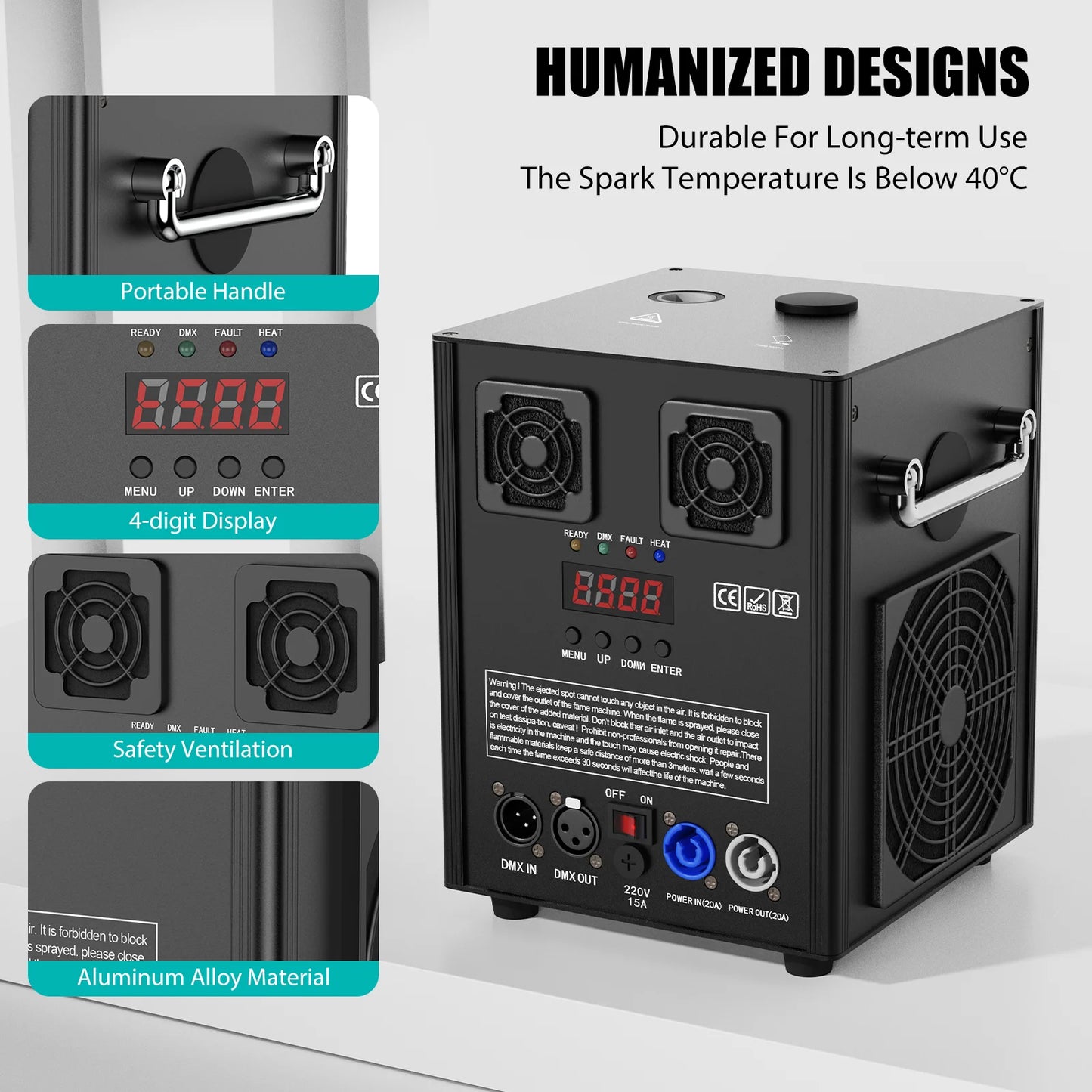 U'King 700W Cold Sparks Machine for Indoor Outdoor Shows