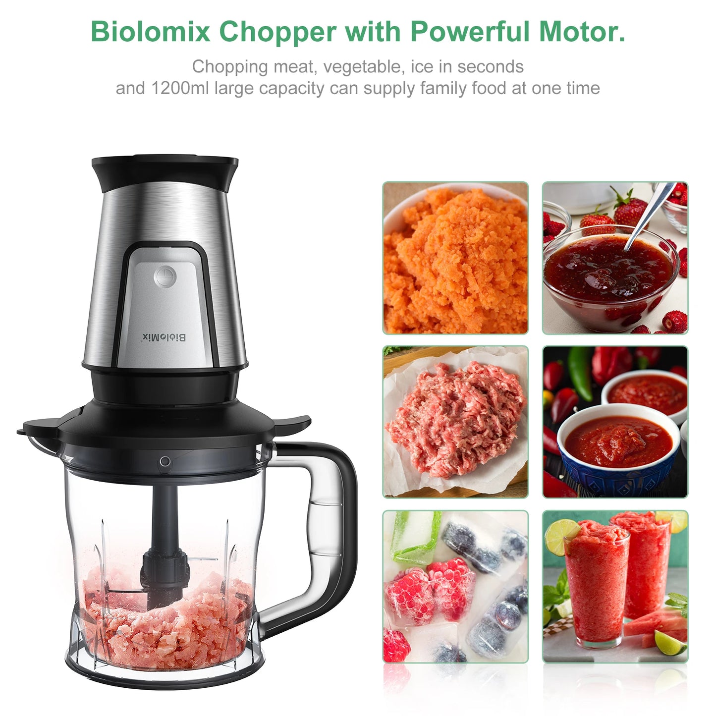 Biolomix 3-In-1 Multifunctional Food Processor 700W Juicer Blender