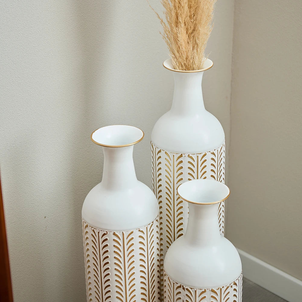 TWISTER.CK Floor Metal Vase Set Modern Drop Shaped Standing Vases