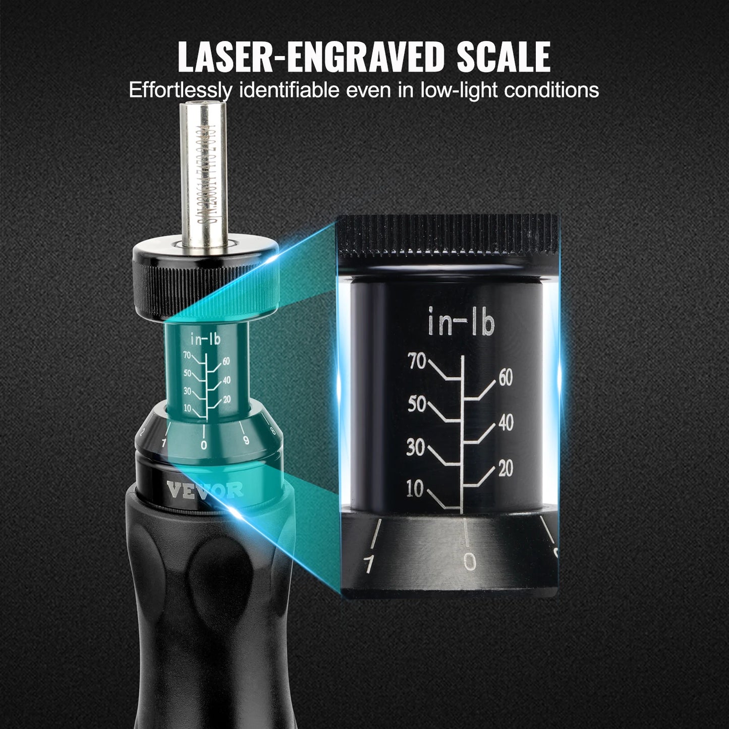 SucceBuy Torque Screwdriver With Scale 10-70 In-Lbs