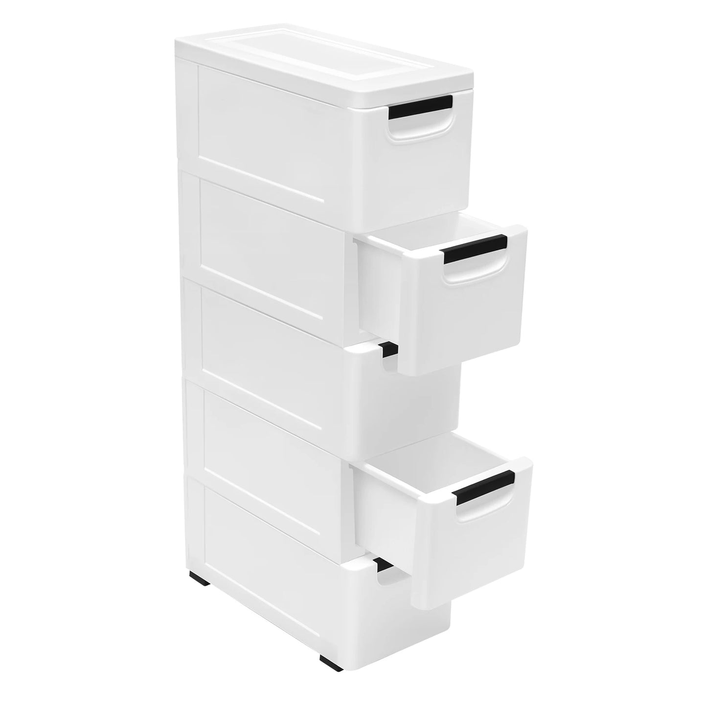 Large Capacity Storage Cabinet with 5 Compartmentalized Design Drawers, Organized Storage Cabinet , Flexible Movement