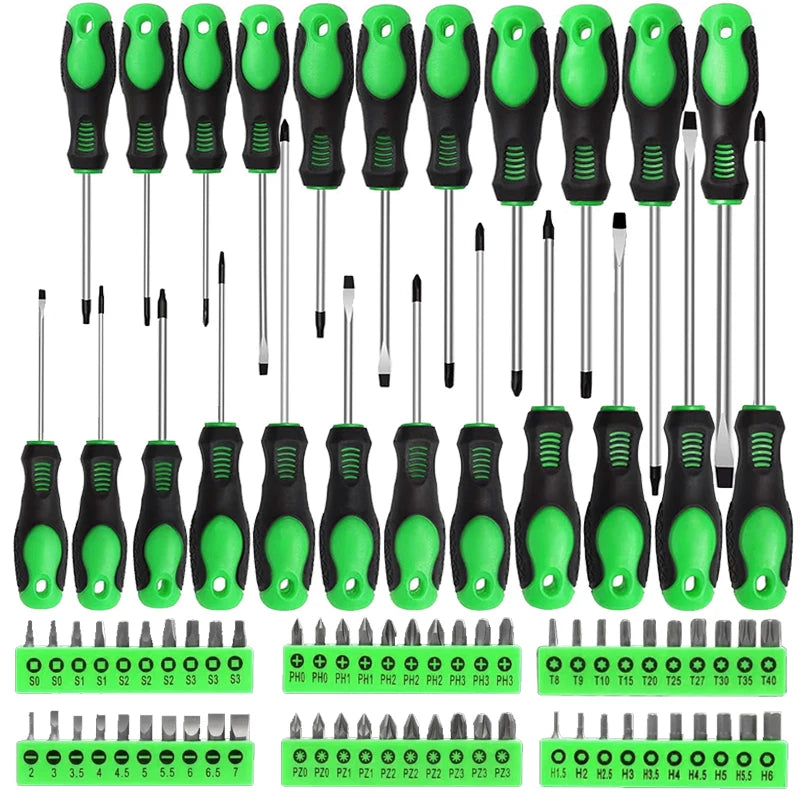 100 Piece Insulated Magnetic Screwdriver Set With Plastic Holder