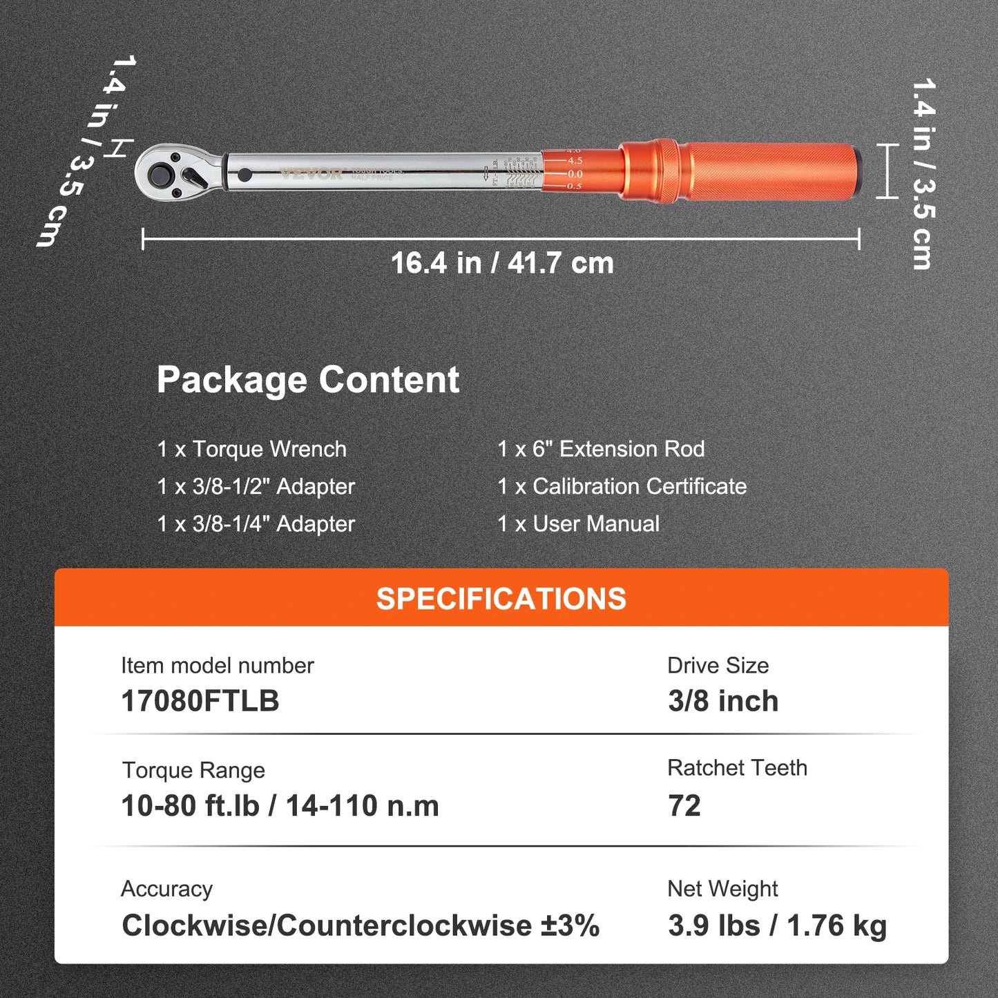 SucceBuy Mechanical Torque Wrench Set With Precision Pointer Tool