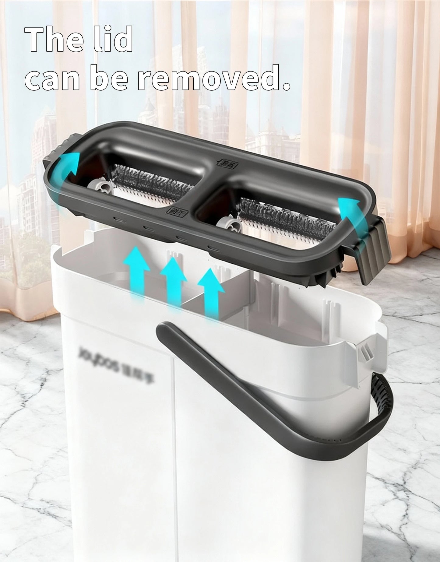 Joybos Slim Mop Bucket Set With Self Wringing Flat Mop
