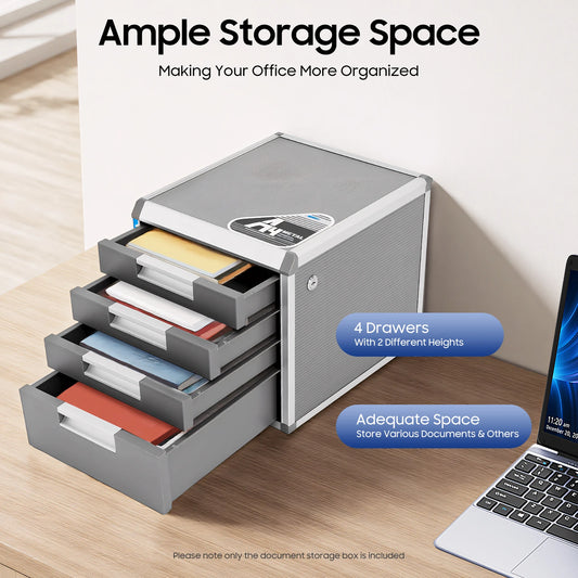 Bymaocar 4 Drawer Locking Desk Organizer Aluminum Alloy