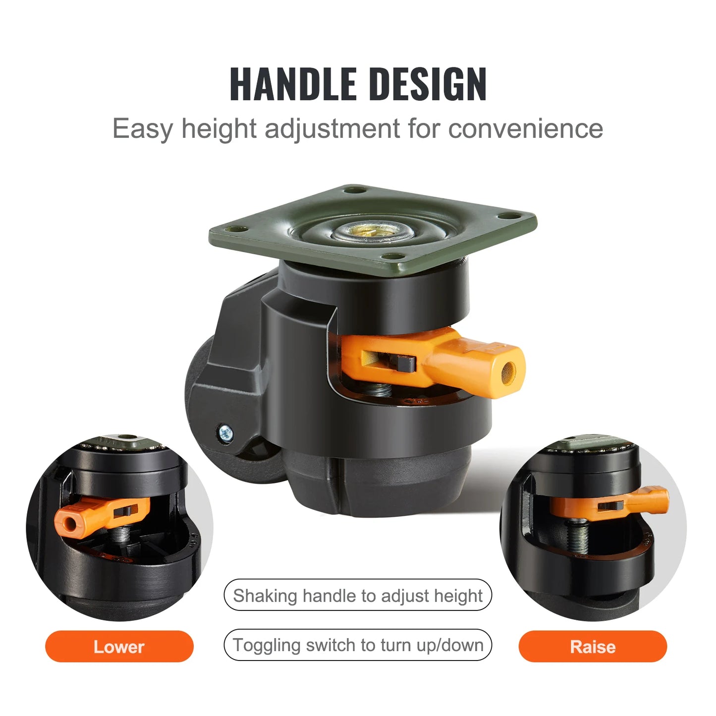 SucceBuy 4 Pack Leveling Casters Heavy Duty Swivel Wheels