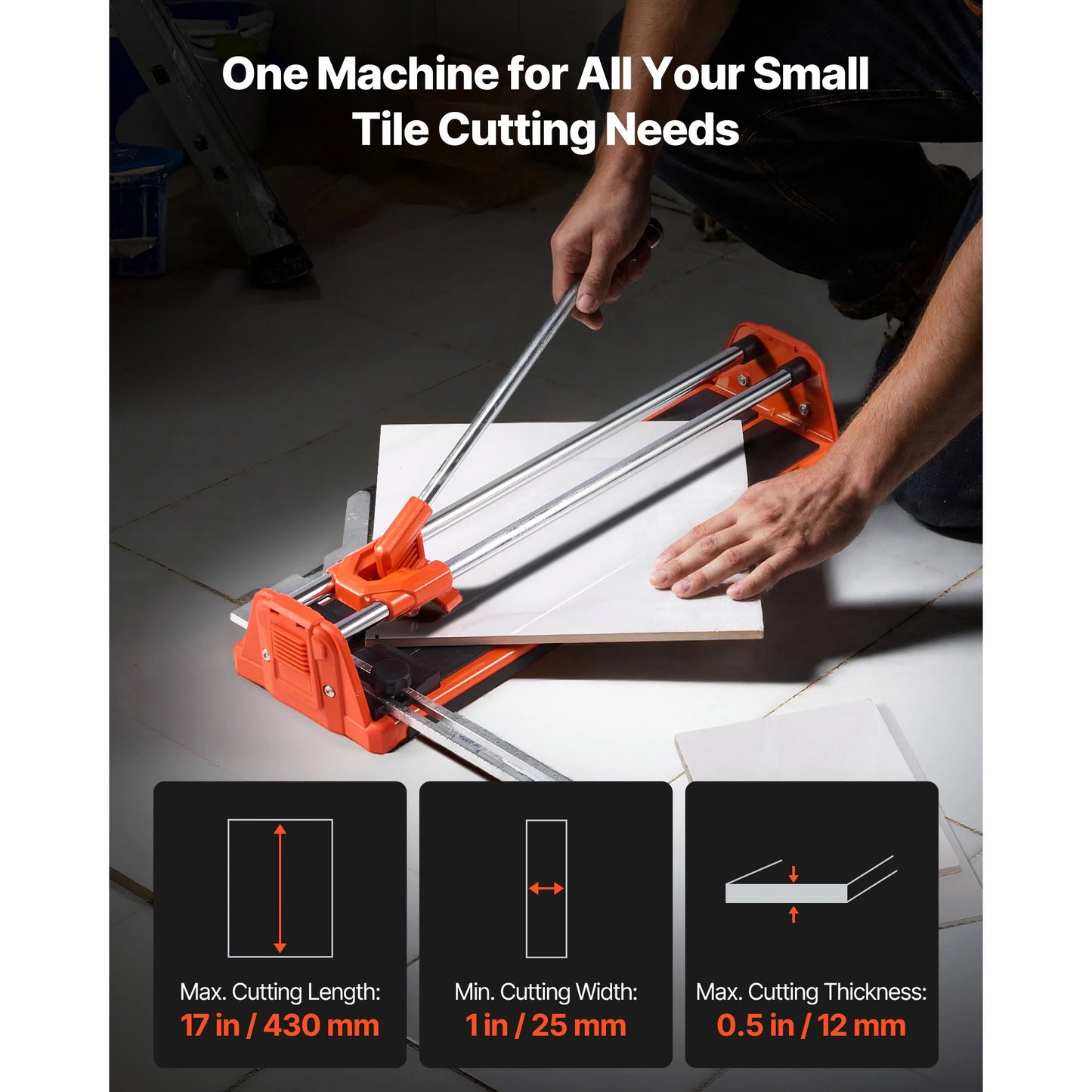 Manual Tile Cutter For Wall And Polished Tiles With Double Rails