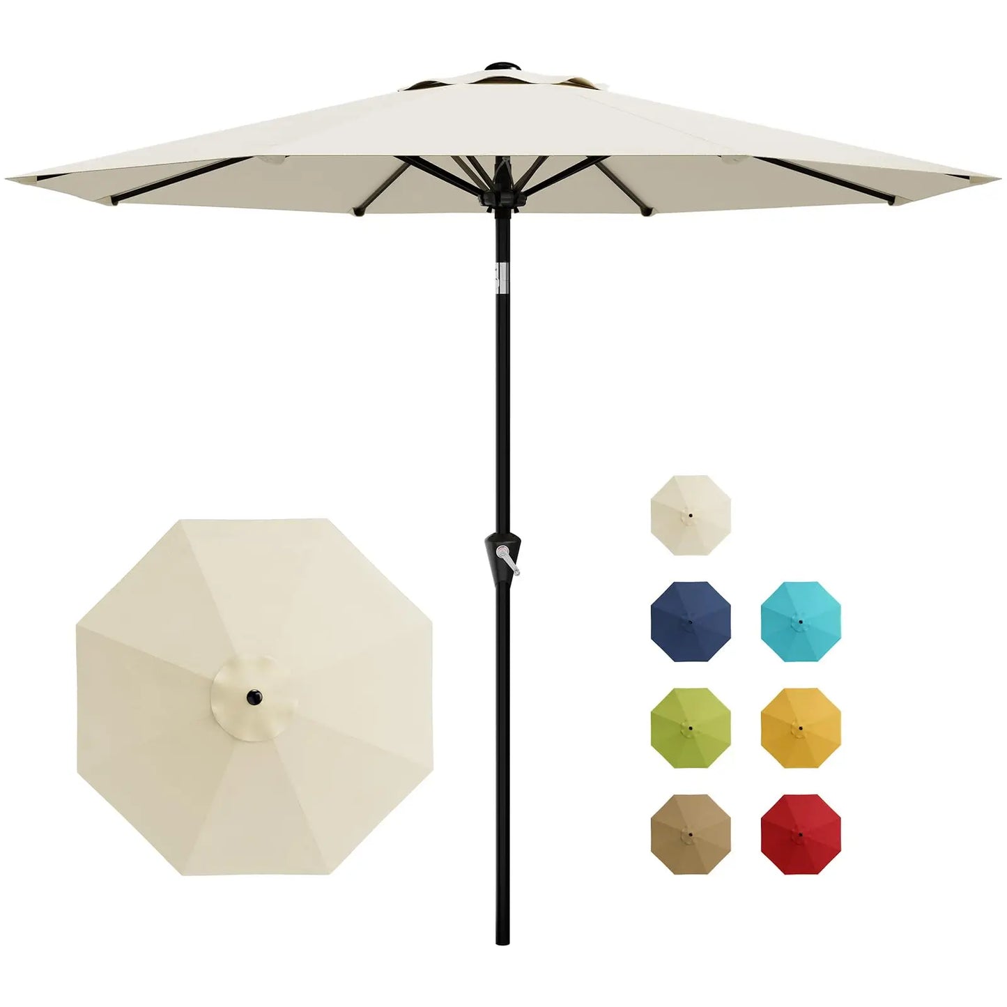 HiMISS Crank Tilt Outdoor Patio Umbrella With UV Protection Waterproof