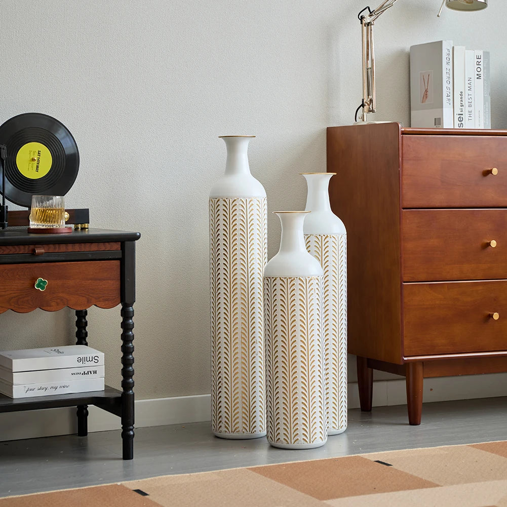Twister.CK Floor Metal Vase Set Modern Home Decor Collection