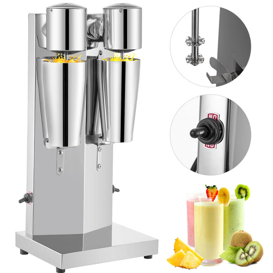 VEVOR Milk Shake Machine Auto Double Cup Stainless Steel