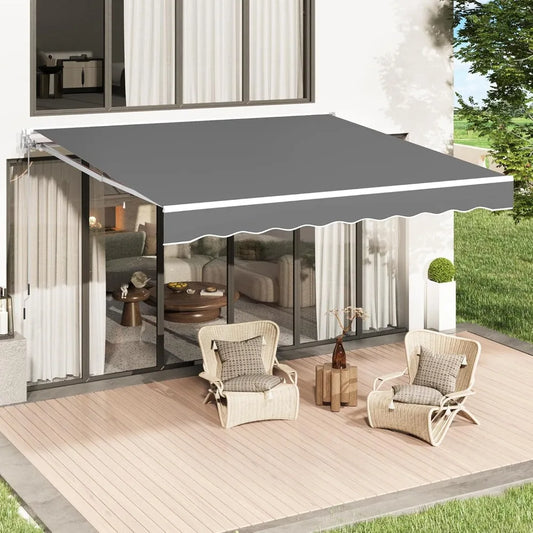 Manual Retractable Awning For Patio Sun Shade Shelter